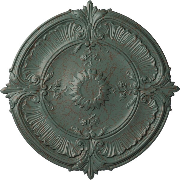Ekena Millwork Attica Acanthus Leaf Medallion (Canopies up to 3 1/4"), 30 1/8"OD x 1 1/2"P, Cloud Burst Crackle CM30ATCBC - main